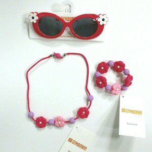 Gymboree Sunglasses, Necklace and Bracelet Set 4 Years and Up - Pink